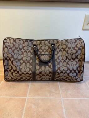Coach Brown Signature Canvas Travel Duffel